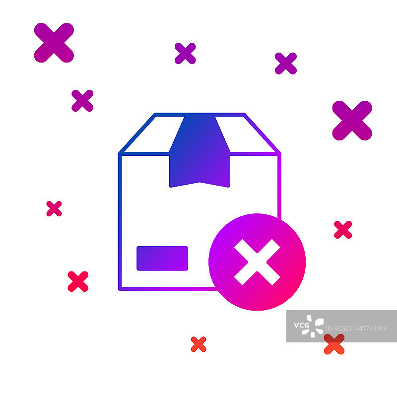 彩色纸箱纸板箱和删除图标图片素材
