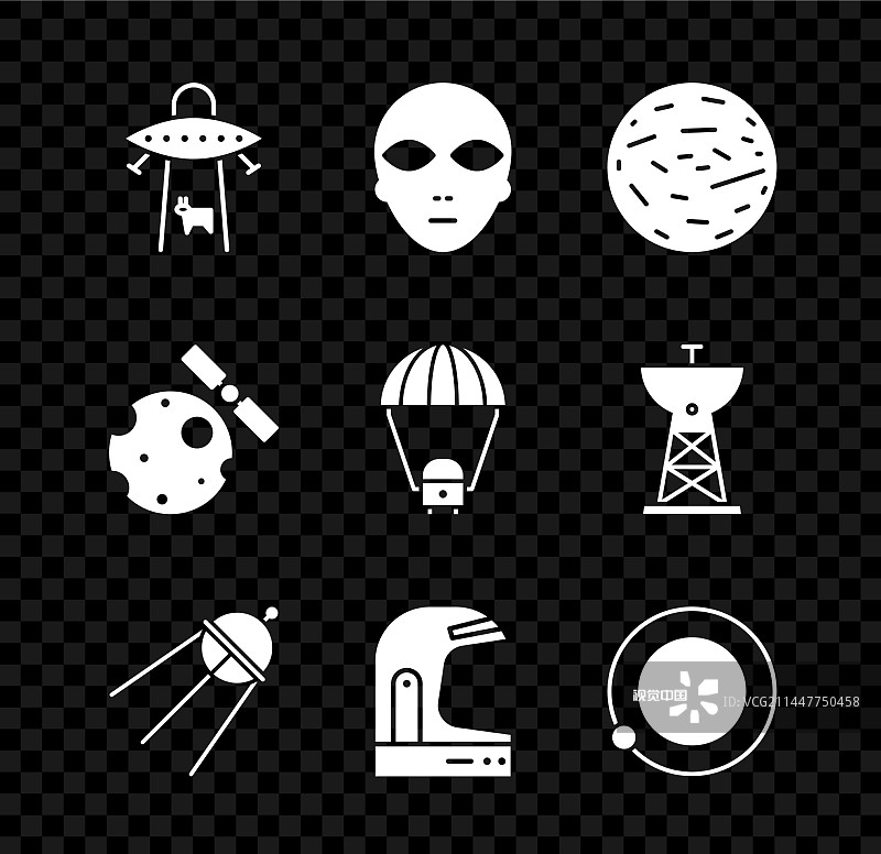 UFO劫持奶牛，外星金星场景图片素材