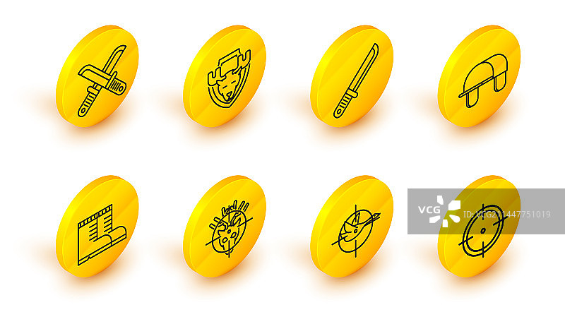 射击比赛体育目标线性图标图片素材