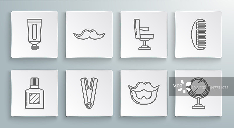 须后水、胡须卷发器组合图片素材