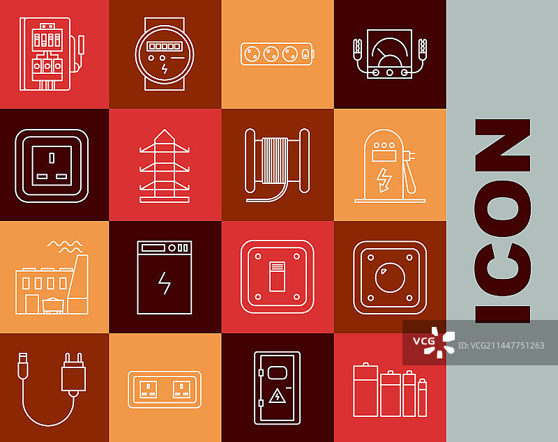 电池充电线路、电灯开关和汽车图片素材