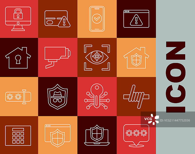 密码保护、带刺铁丝网和房屋图片素材