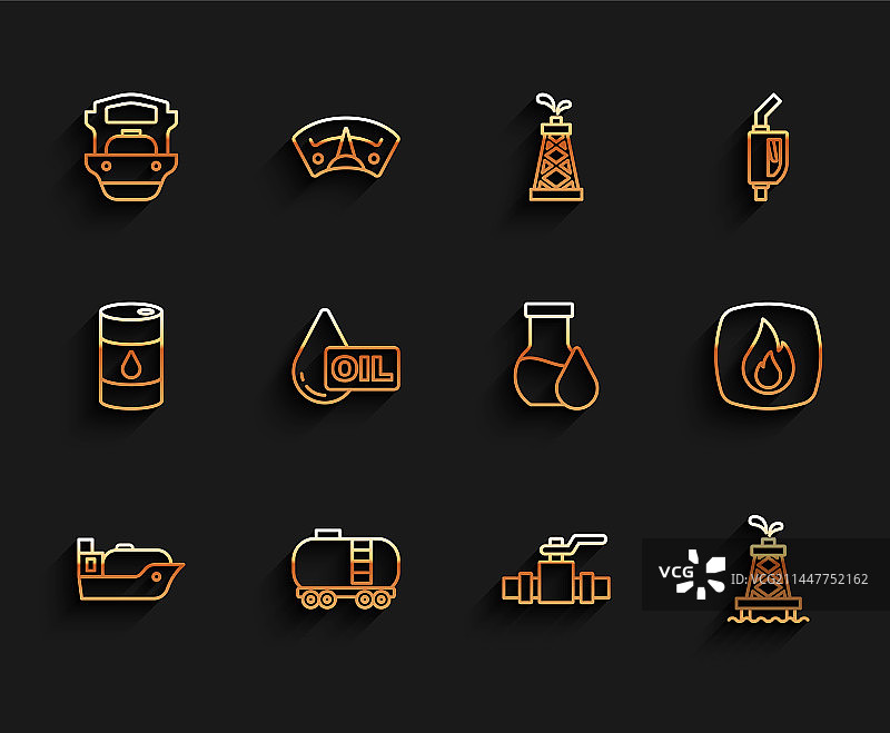 油轮、铁路油罐车线稿图片素材