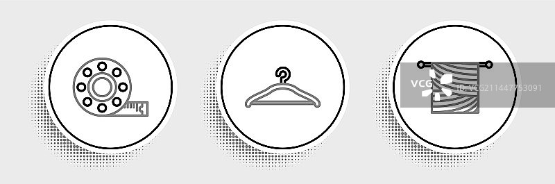 编织、卷尺和衣架素材图片素材