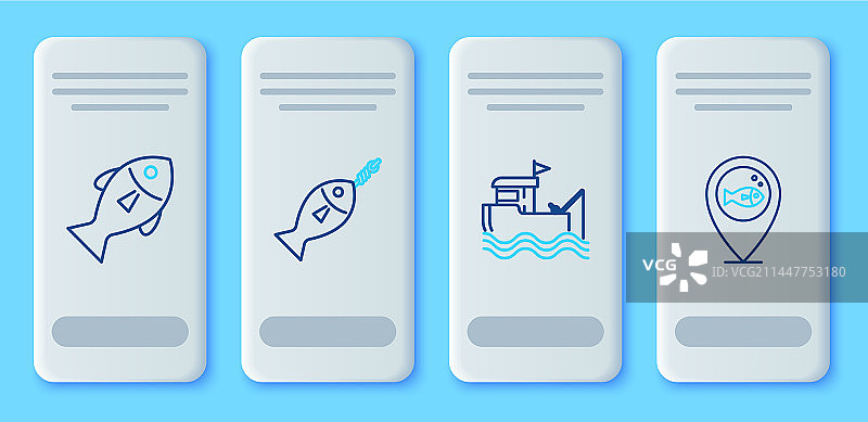 鱼钩、渔船与渔网图片素材