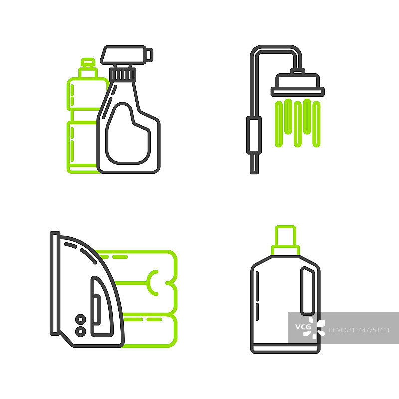 设置线塑料瓶液体洗碗图片素材