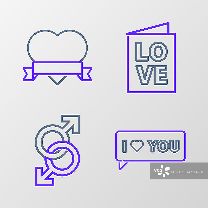 线条语音气泡与我爱你男人图片素材