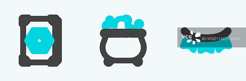 嘉年华彩旗古代旗帜组合线条图片素材