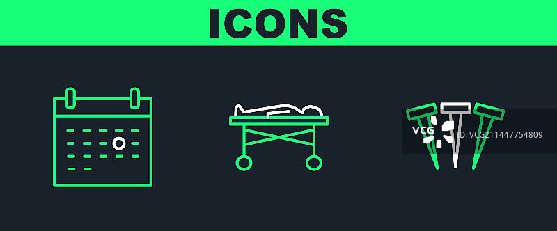 金属钉日历死亡图案图片素材