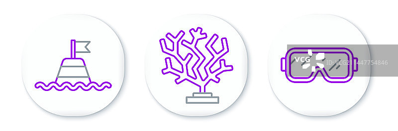 潜水面罩、浮标和海洋图片素材