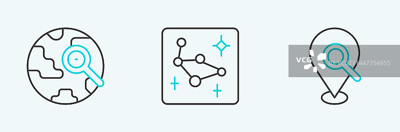 放大镜位置搜索组合图片素材