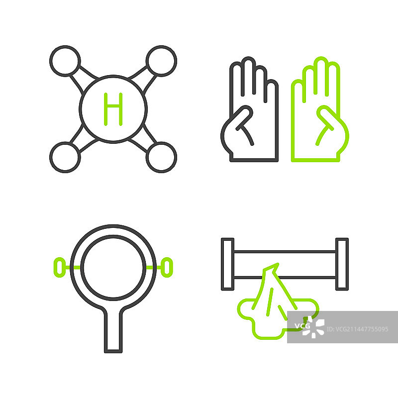 断裂的管道、滤水器扳手和橡胶手套图片素材