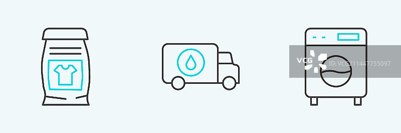 洗衣液、水管工洗衣机线条素材图片素材