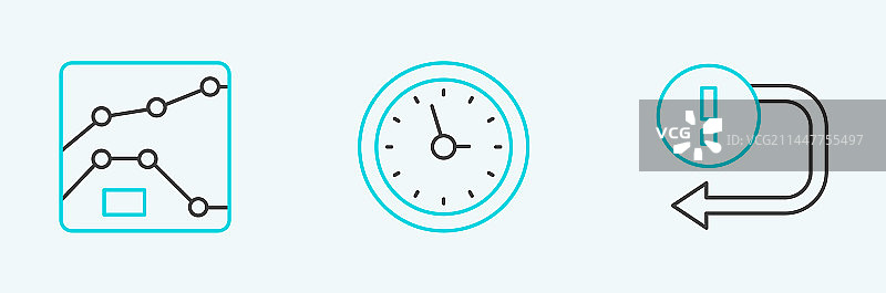 线条箭头图表时钟等图片素材