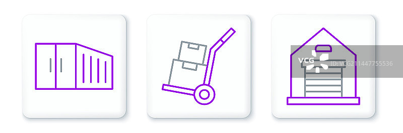 仓库集装箱手推车图标图片素材