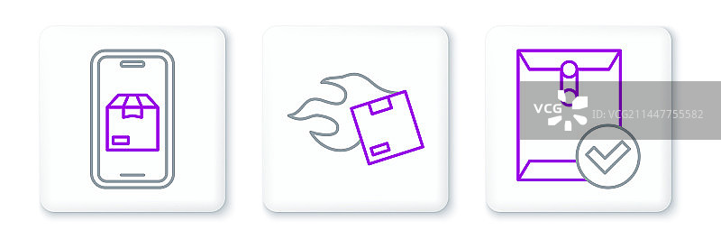 信封、复选标记和移动APP图片素材