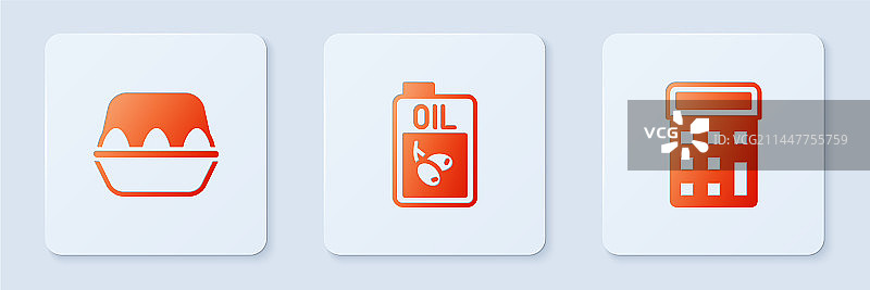 瓶装橄榄油、盒装鸡蛋图片素材