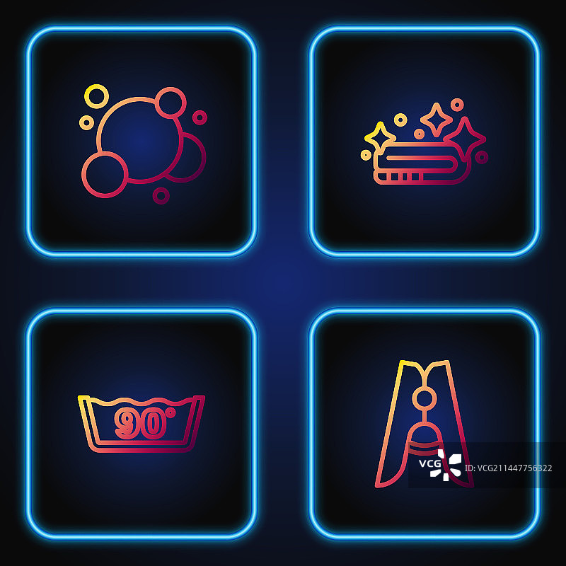 衣夹与温度洗涤肥皂水线条图标图片素材