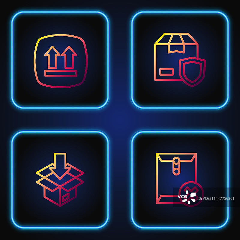 删除信封纸箱瓦楞纸板线条图片素材