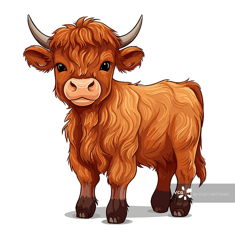 手绘牛涂鸦风格卡通图片素材
