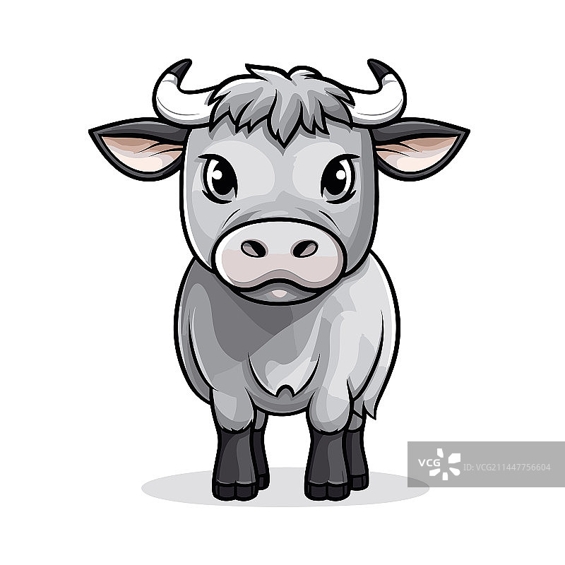 手绘牛涂鸦风格卡通图片素材