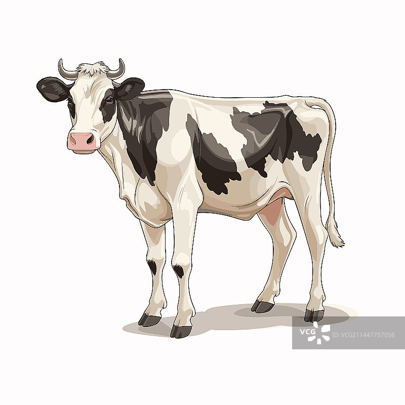 手绘涂鸦风格奶牛卡通图片素材