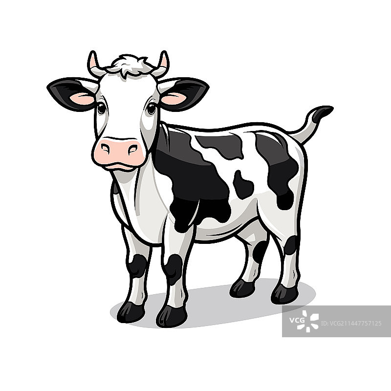 手绘涂鸦风格奶牛卡通图片素材