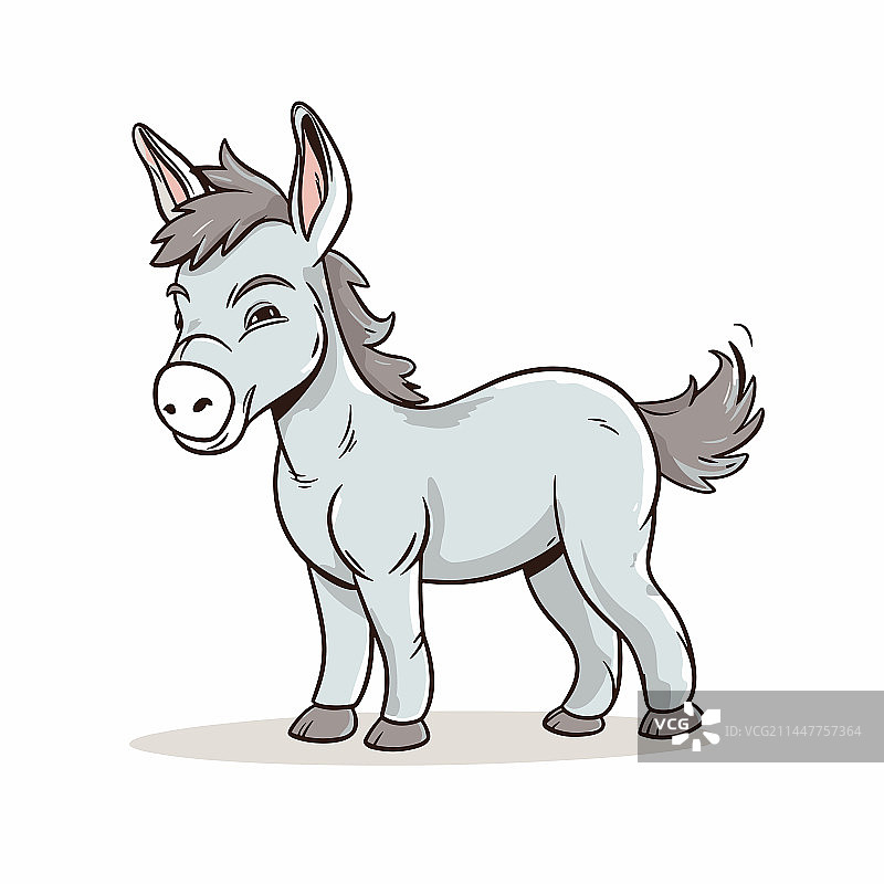手绘卡通风格的驴图片素材