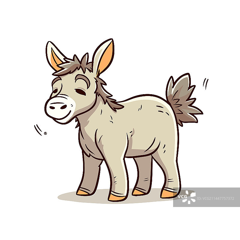 手绘卡通风格的驴图片素材