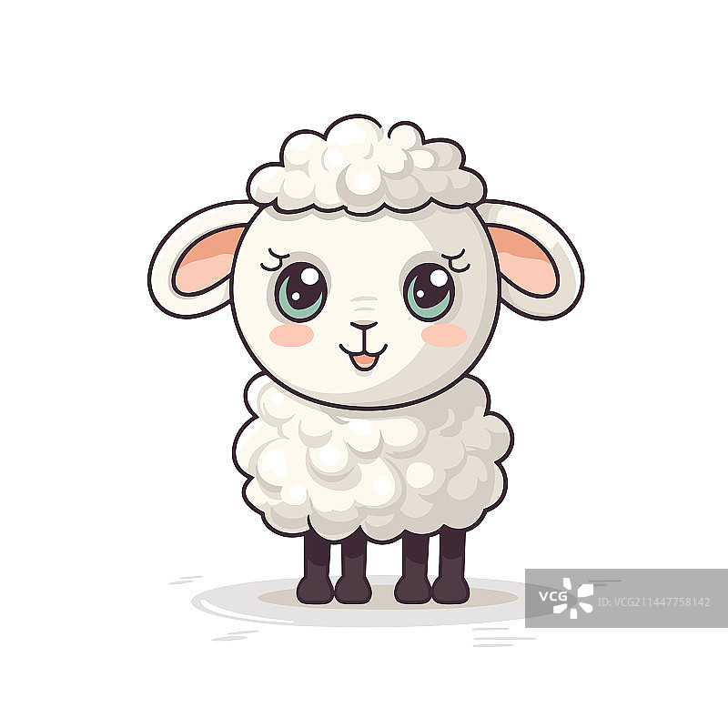 手绘母羊涂鸦卡通图片素材
