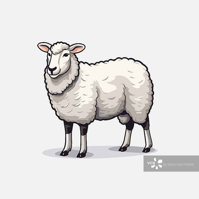 手绘母羊涂鸦卡通图片素材