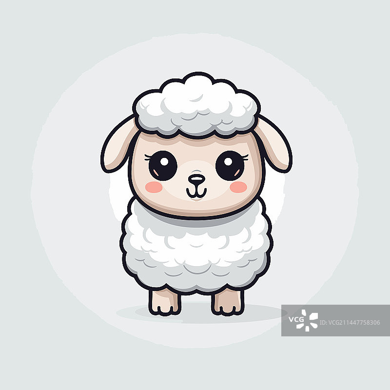 手绘母羊涂鸦卡通图片素材