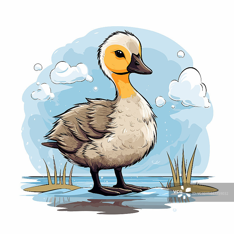 手绘风格小鹅卡通图片素材