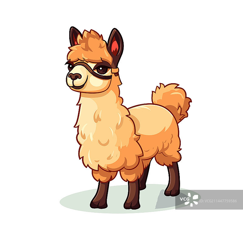 手绘羊驼涂鸦卡通图片素材