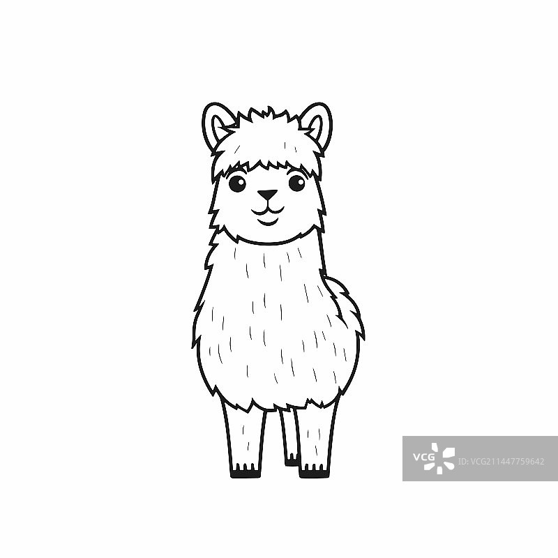 手绘美洲驼涂鸦图片素材