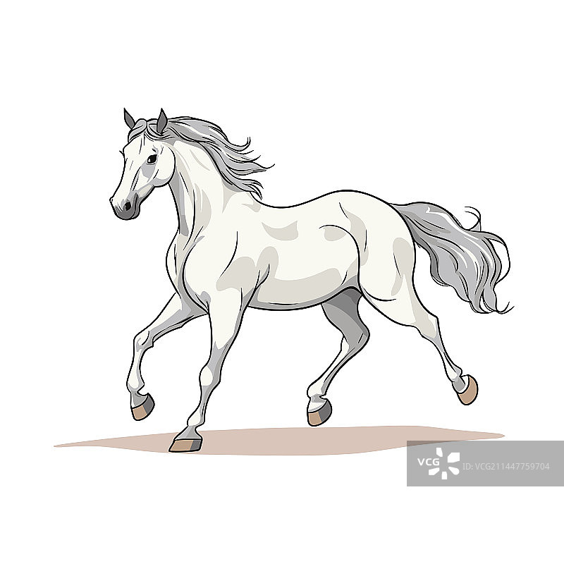 手绘母马涂鸦风格卡通图片素材