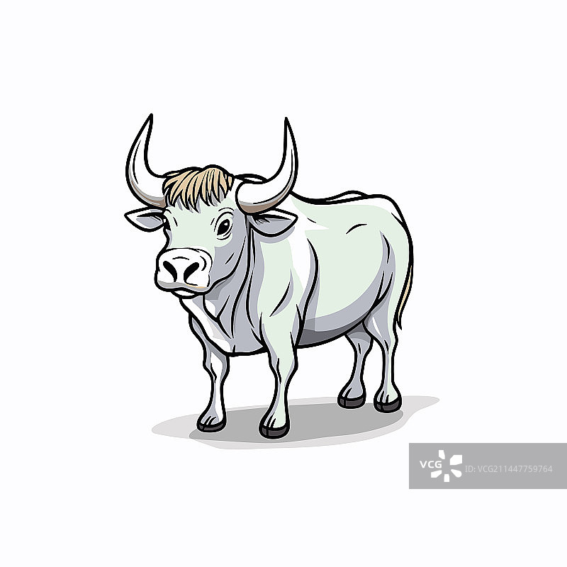 手绘涂鸦风格的牛卡通图片素材