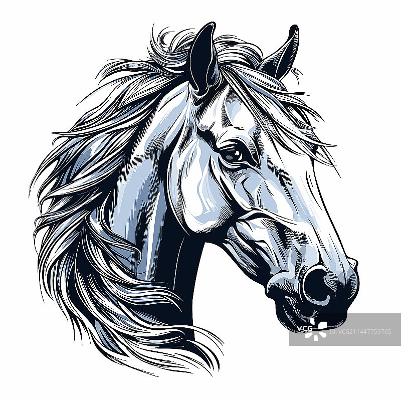 手绘母马涂鸦风格卡通图片素材