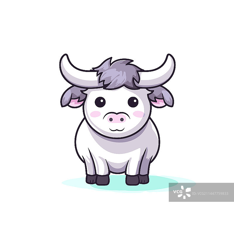 手绘涂鸦风格的牛卡通图片素材