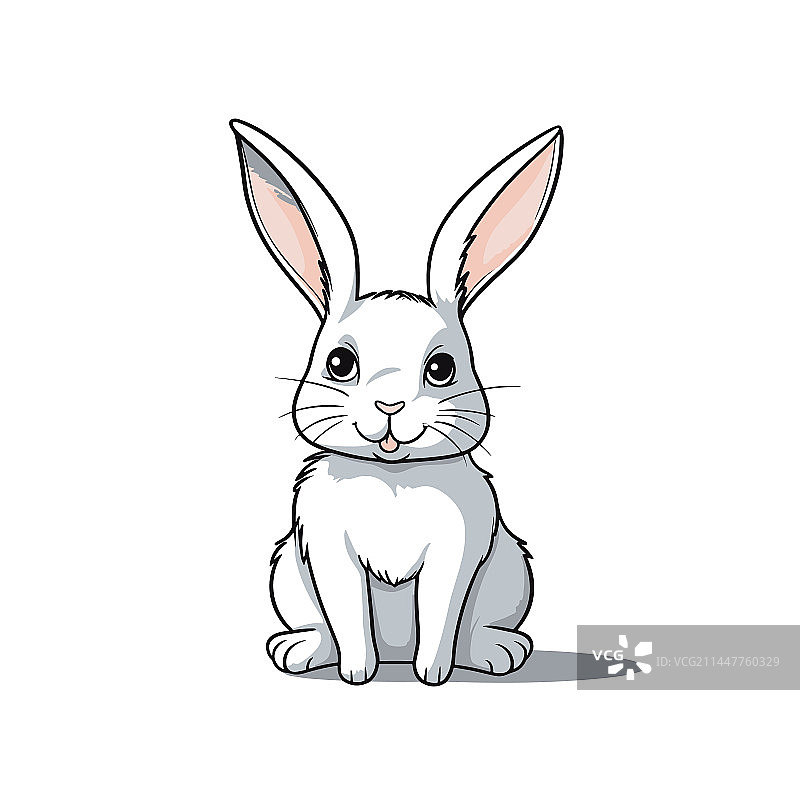 手绘兔子雄鹿涂鸦风格图片素材