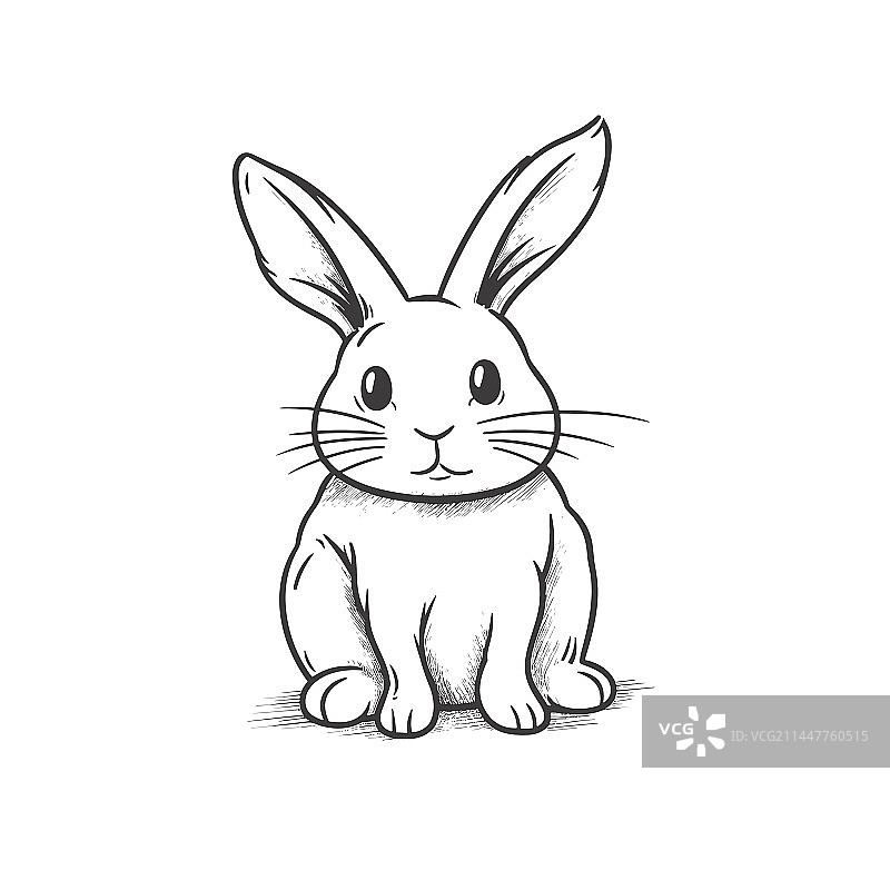 手绘兔子涂鸦图片素材