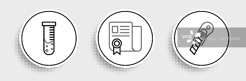 线条文具刀试管和烧瓶图片素材