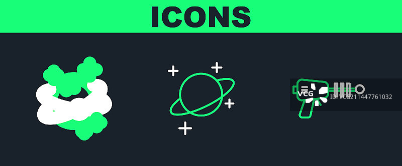 射线枪、行星线条素材图片素材