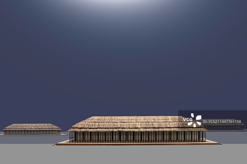 郑州，商城遗址，商代宫殿建筑，民居模型图片素材