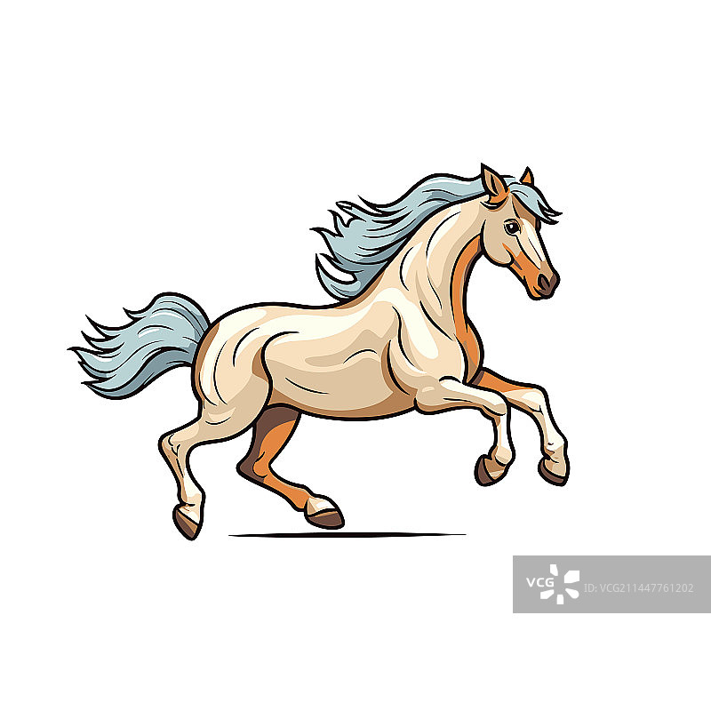 手绘骏马涂鸦风格卡通图片素材