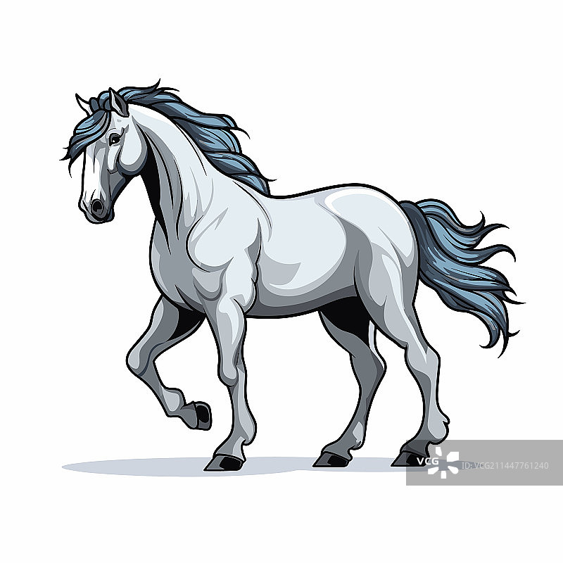 手绘骏马涂鸦风格卡通图片素材