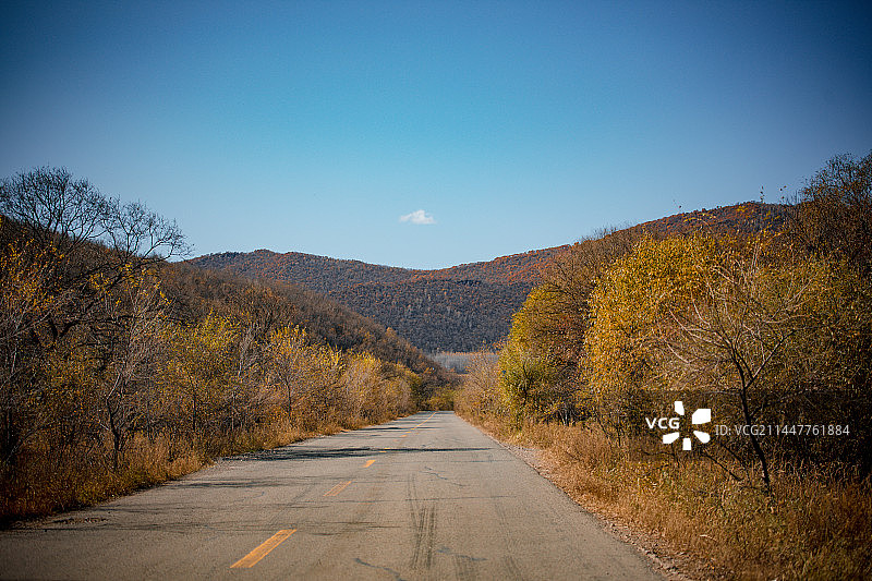 中国内蒙古阿尔山的蘑阿公路的风光图片素材