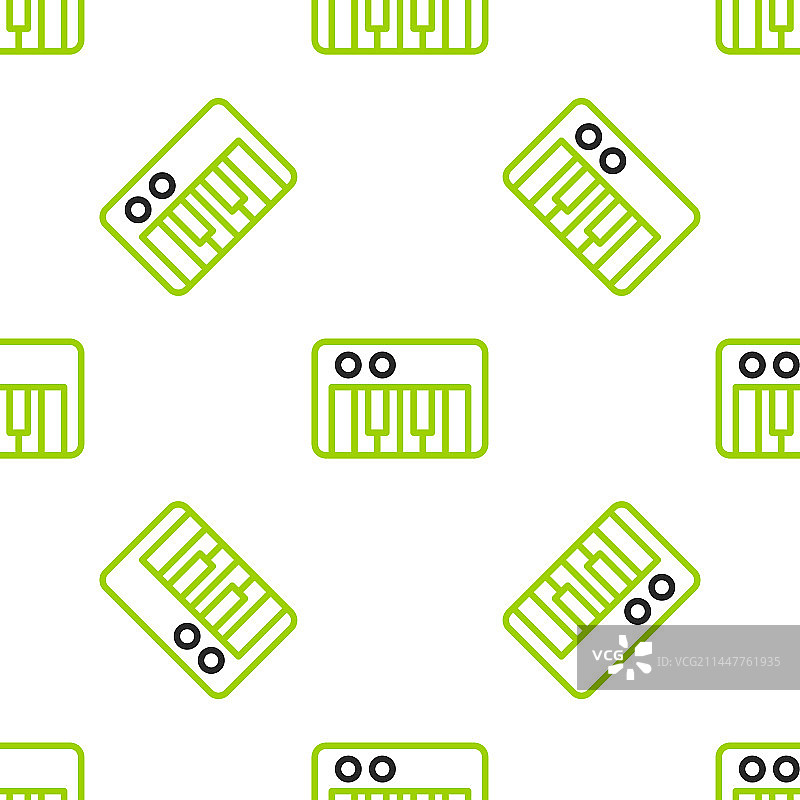 隔离无缝的线性音乐合成器图标图片素材