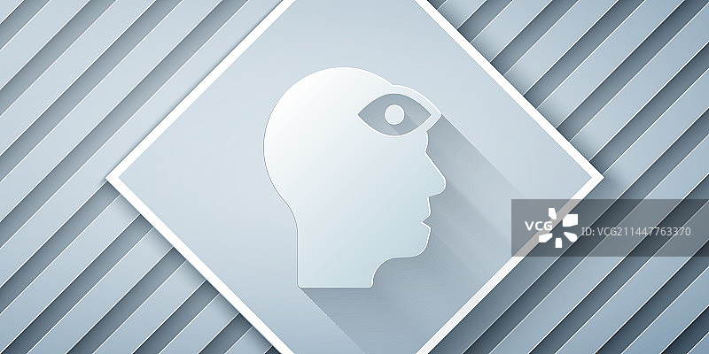 灰色背景上的剪纸第三只眼男人图标图片素材