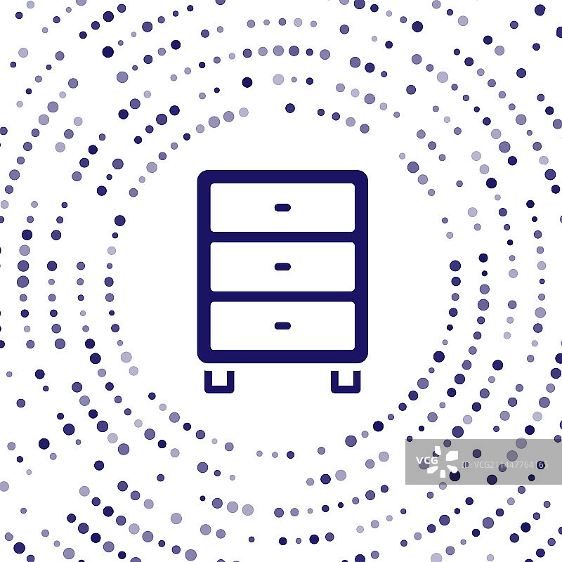 白色背景上的蓝色档案文件抽屉图标图片素材